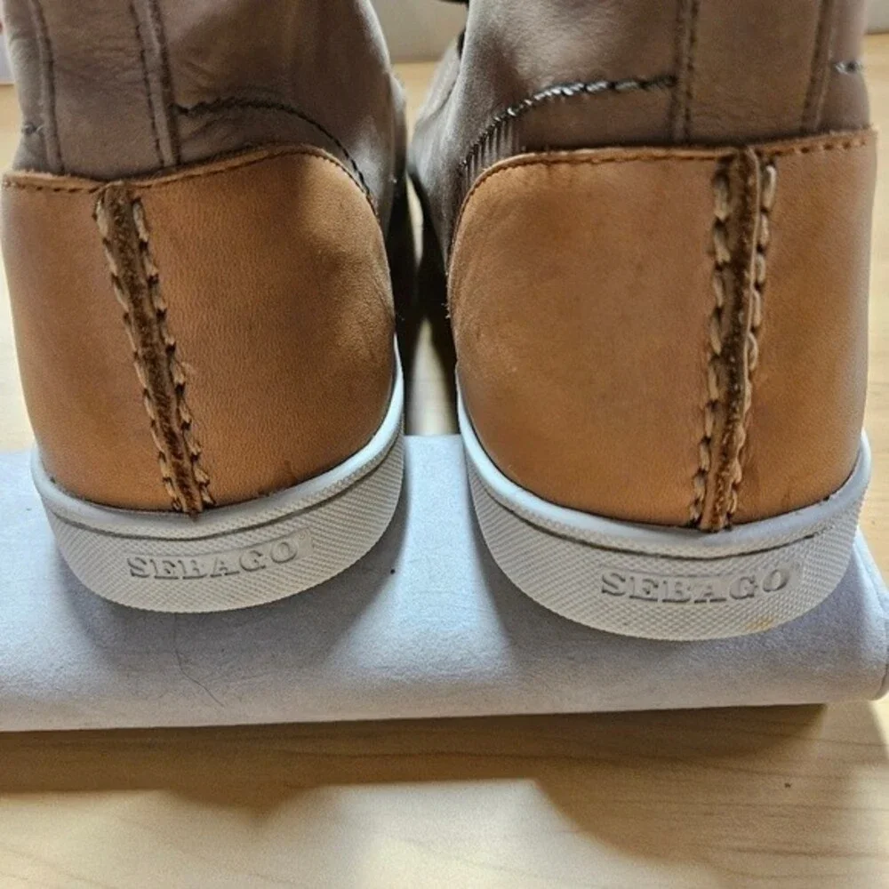 Sebago Ryde Chukka Dark Taupe & Tan Leather Casual Lace Up Ankle Boots
